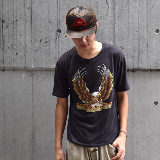 80’s Harley-Davidson × 3D Emblem “Eagle Logo” バイク Tシャツ 250916
