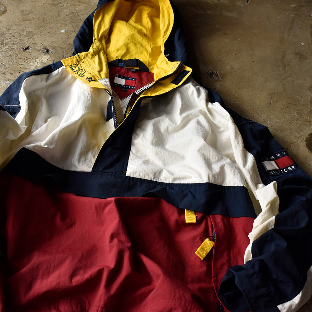 90's TOMMY HILFIGER ナイロンアノラックパーカー 231007H