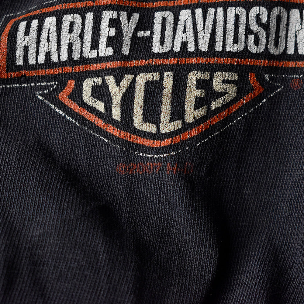 Y2K ダメージ！ Harley-Davidson イーグル ポケットロングスリーブTシャツ 240607H