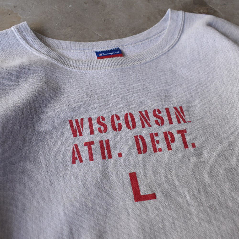 Y2K Champion RW “WISCONSIN ATH. DEPT.L” リバースウィーブ スウェット 251226H