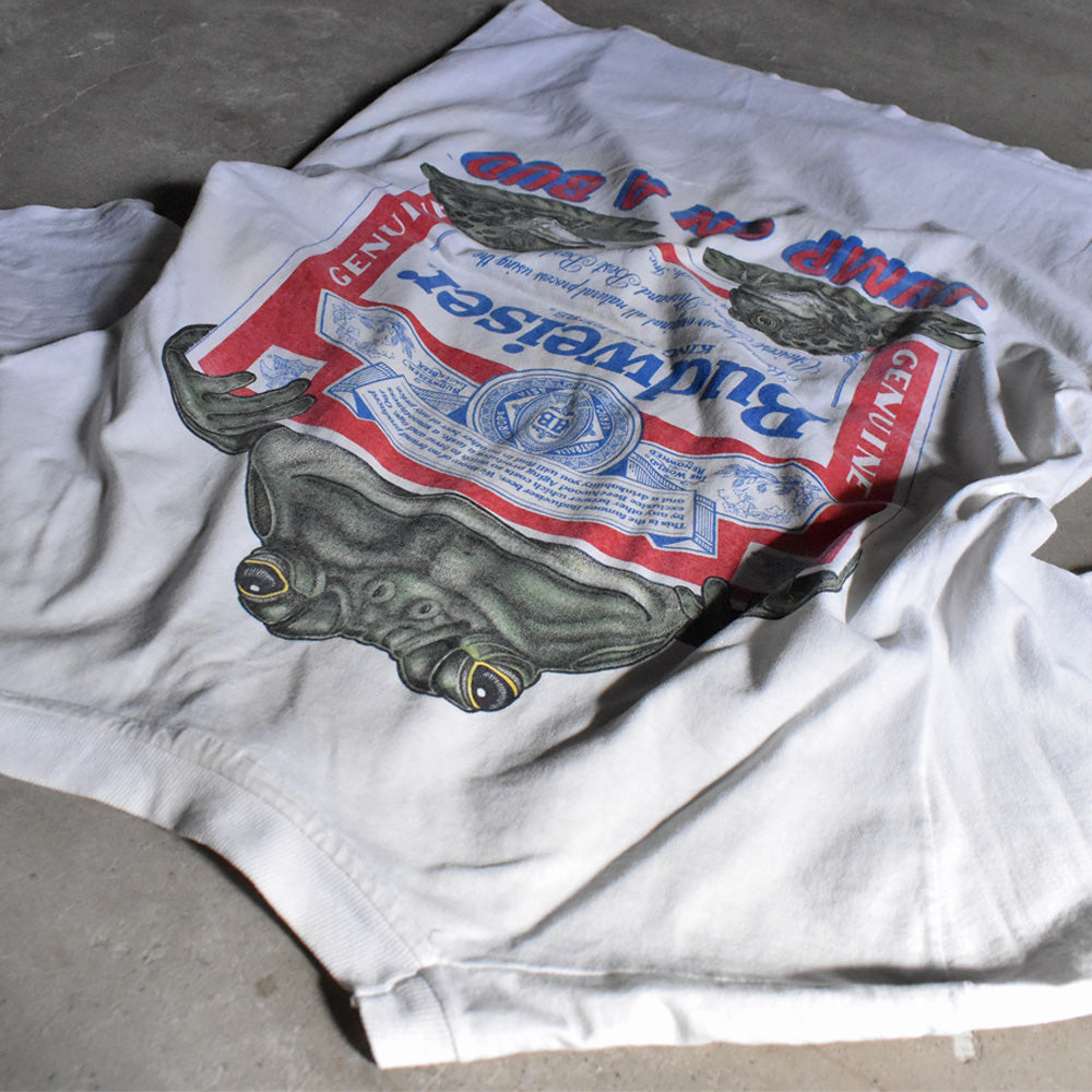 90's anvil “Budweiser / JUMP ON A BUD” カエル ビール 企業 Tシャツ USA製 240419