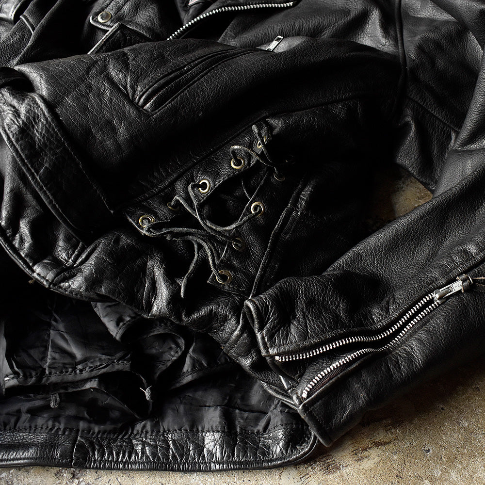 90's big size！ Thinsulateライナー ライダース レザージャケット 54size 240315