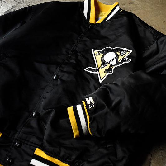 80's STARTER NHL “Pittsburgh Penguins” ナイロン アワードジャケット USA製 240202