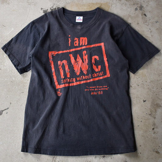 90's “i am nWc” パロディTシャツ 230906
