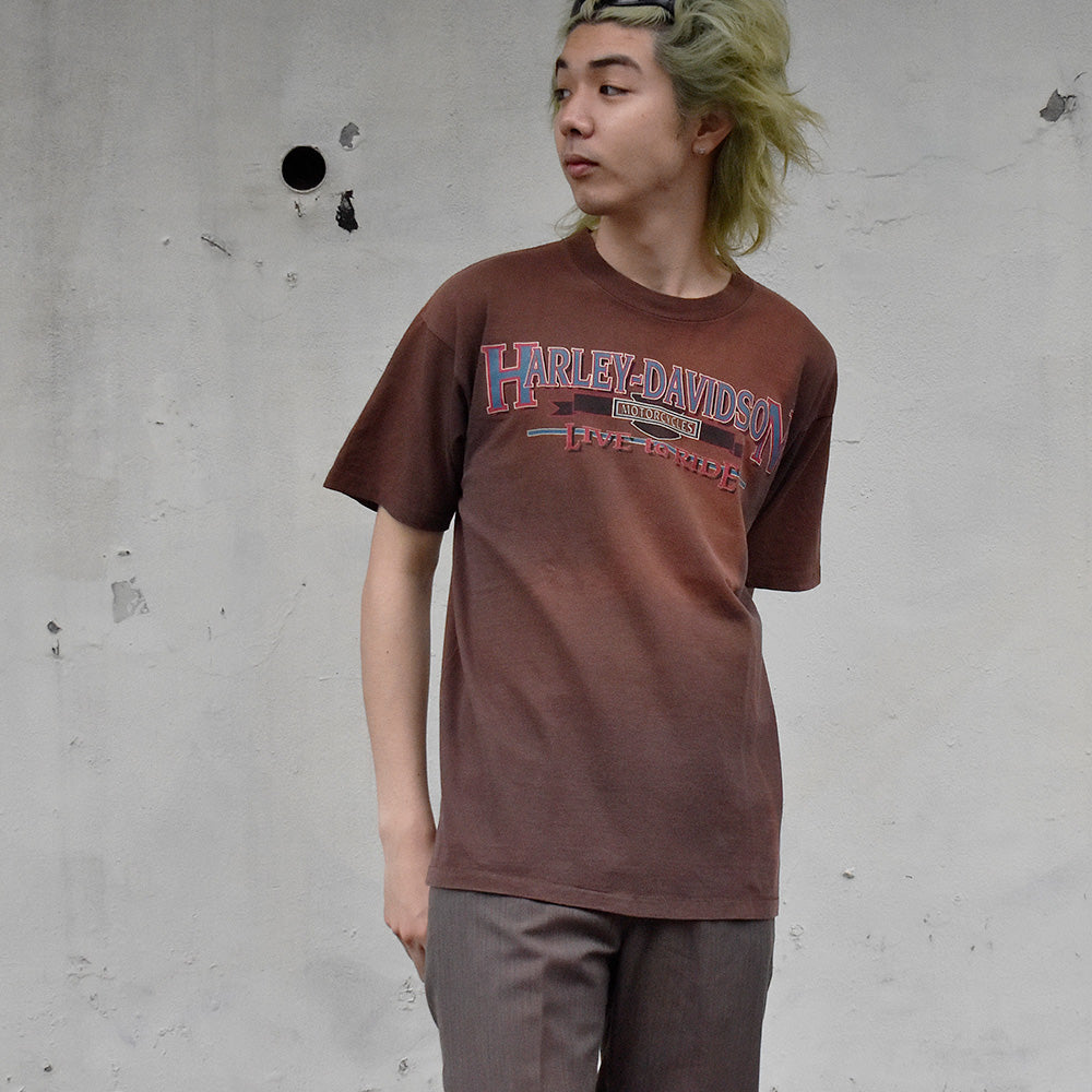 90's Harley-Davidson “LIVE to RIDE” Tシャツ 250529H