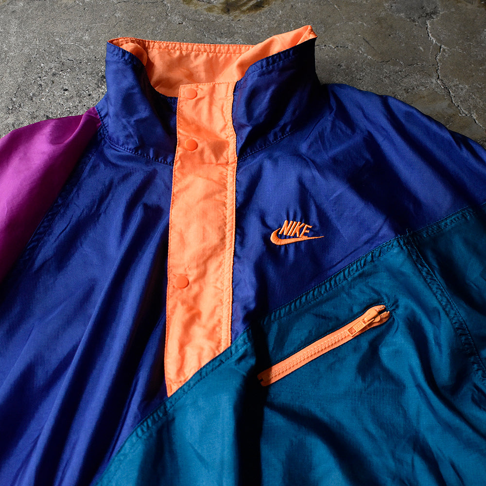 90's NIKE “FLIGHT“ ハーフジップ ナイロンジャケット 241008H