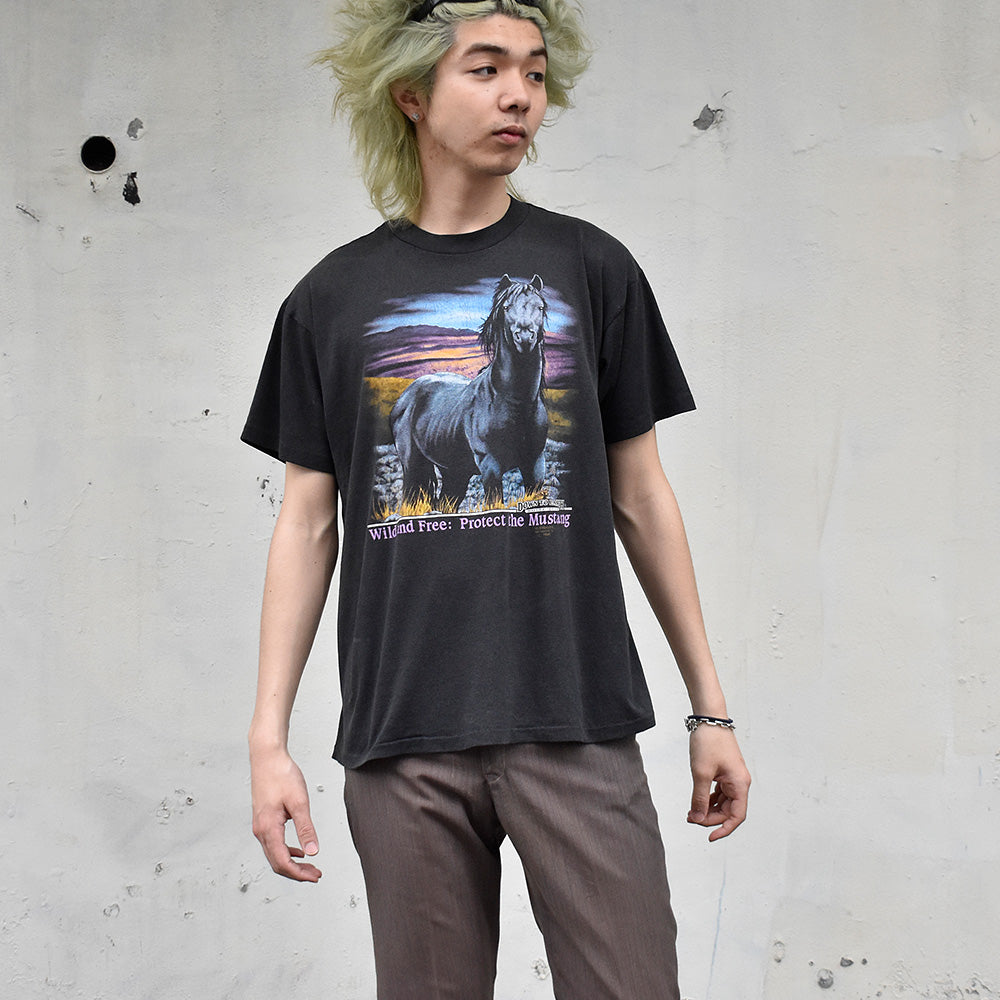 90's 3D EMBLEM “Horse” Tシャツ USA製 250530H