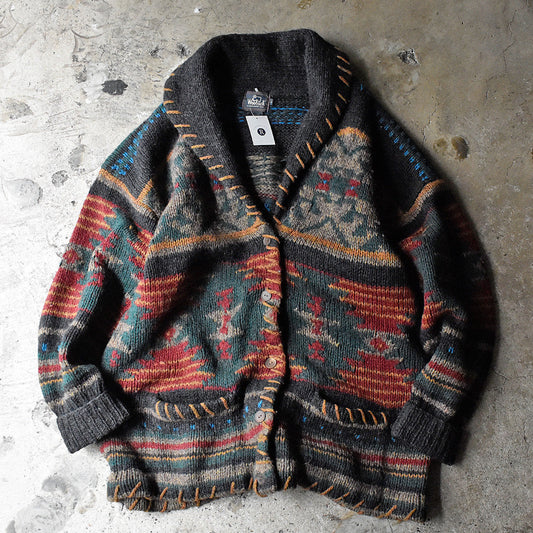 90’s Woolrich ショールカラー ハンドニットカーディガン 231212