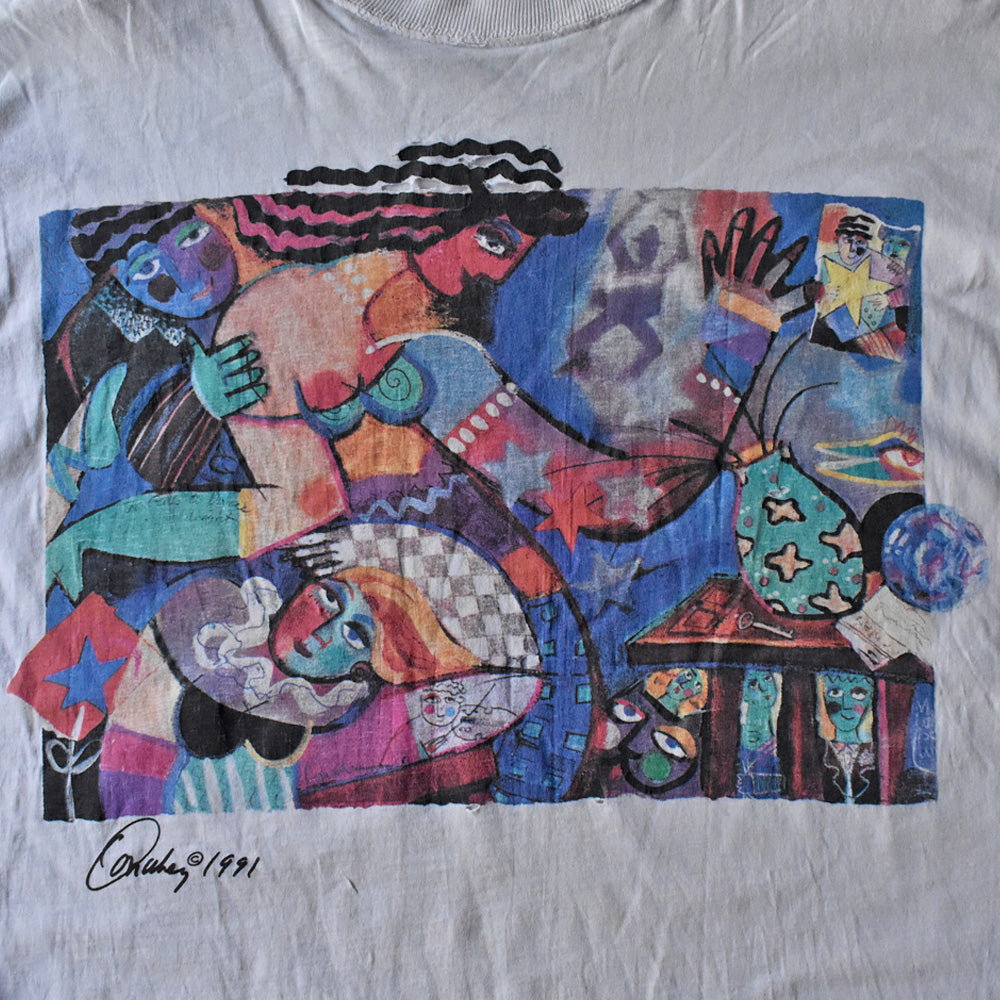 90's 絵画 アート Tシャツ 240511