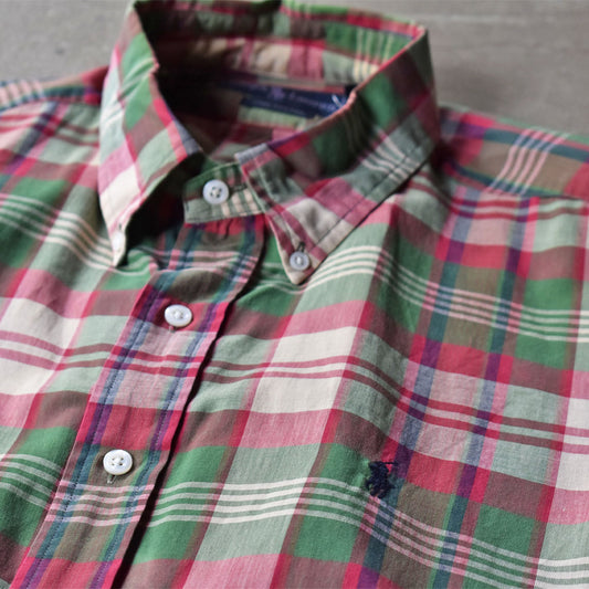 90's Ralph Lauren チェック ボタンダウンシャツ 240327 S2061