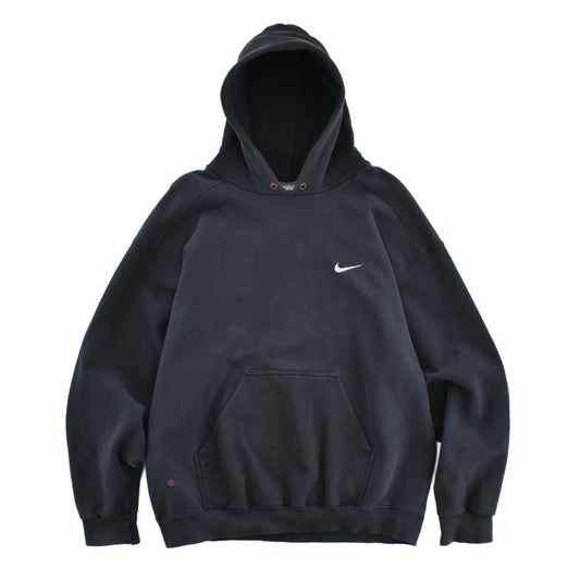 90's NIKE 刺繍ロゴ スウェット フーディー 黒  USA製 260217H