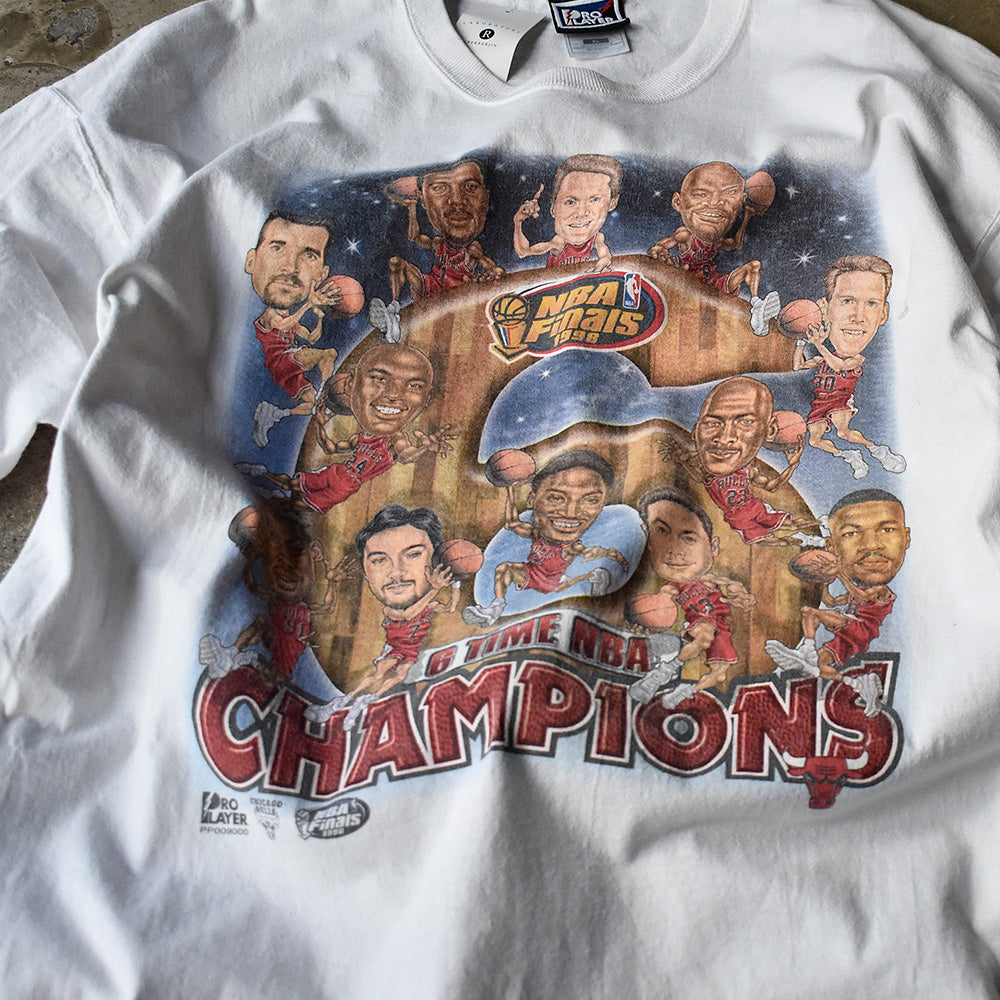 シカゴ・ブルズ 98 Finals ラストダンス メンバー イラストTシャツ 1998年 ヴィンテージ