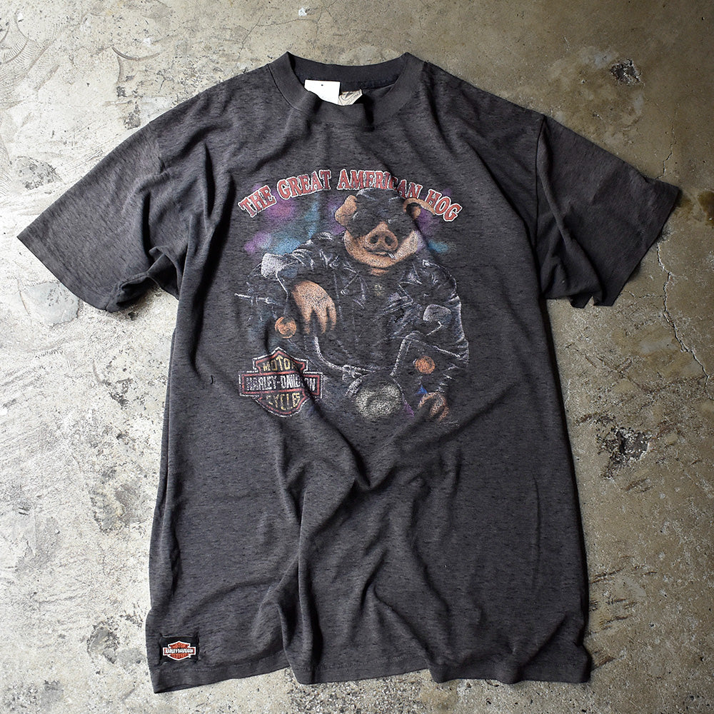 90's Harley Davidson "Pig" 3D EMBLEM Tシャツ USA製 240717H