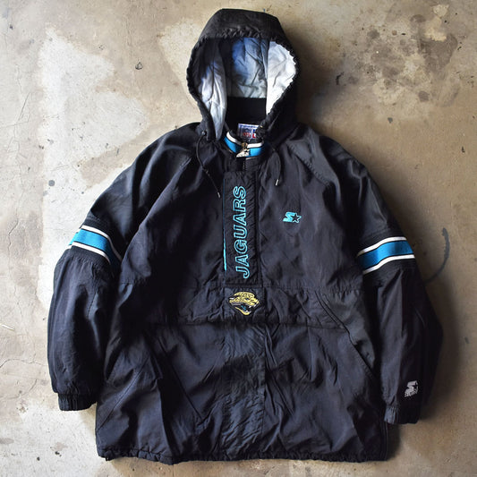 90-00s STARTER PROLINE "NFL Jacksonville Jaguars" 中綿入り フード付き ナイロンジャケット 240303