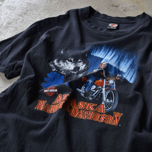 90's　Harley-Davidson/ハーレー・ダビッドソン "ALASKA" Tシャツ　USA製　230617