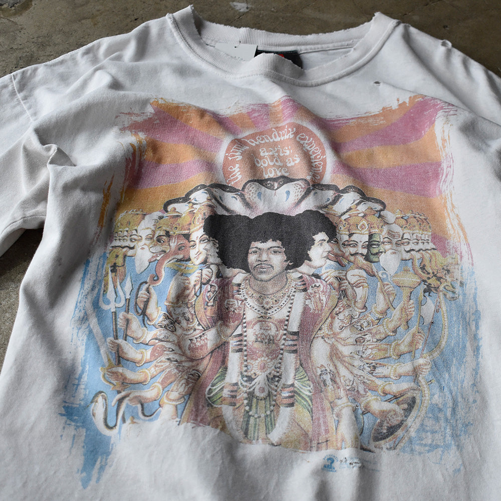 ジミ・ヘンドリックス Axis: Bold As Love ジャケットデザイン Tシャツ 2000年代初頭 穴多数 古着