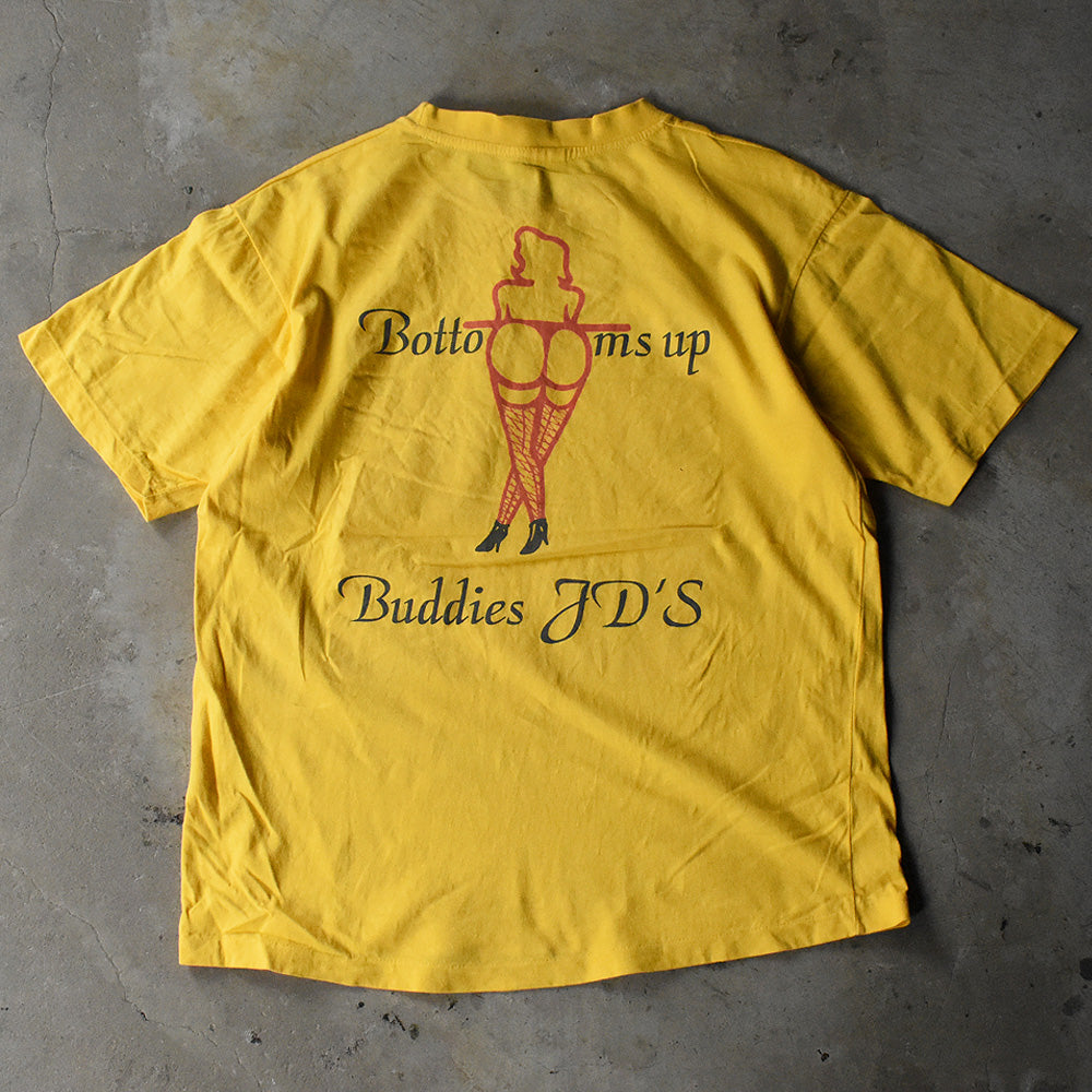 90's “Bottoms up, Buddies JD'S” エロプリント Tシャツ 240716