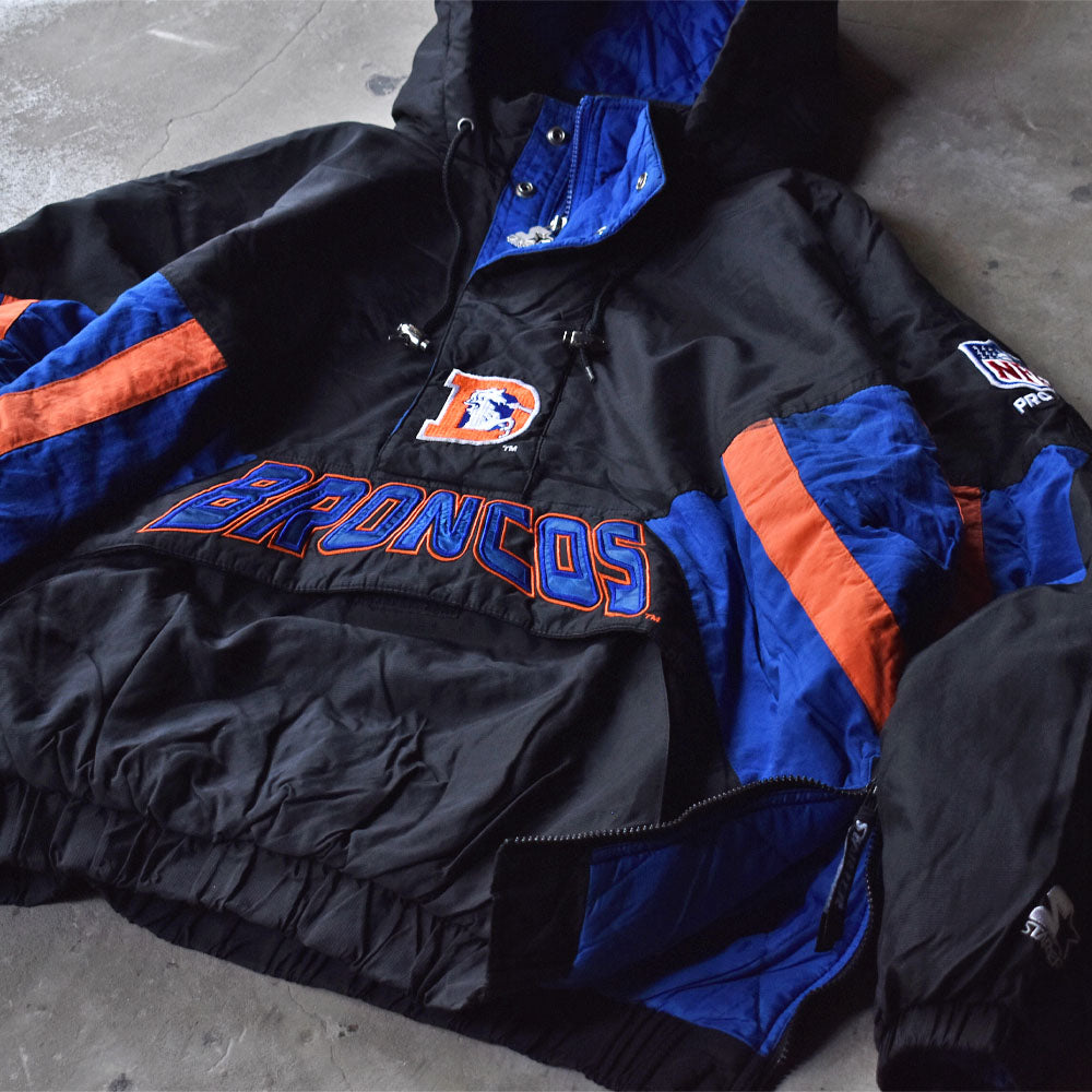 90’s STARTER ”NFL Denver Broncos” 中綿入り フード ナイロンプルオーバー　231211