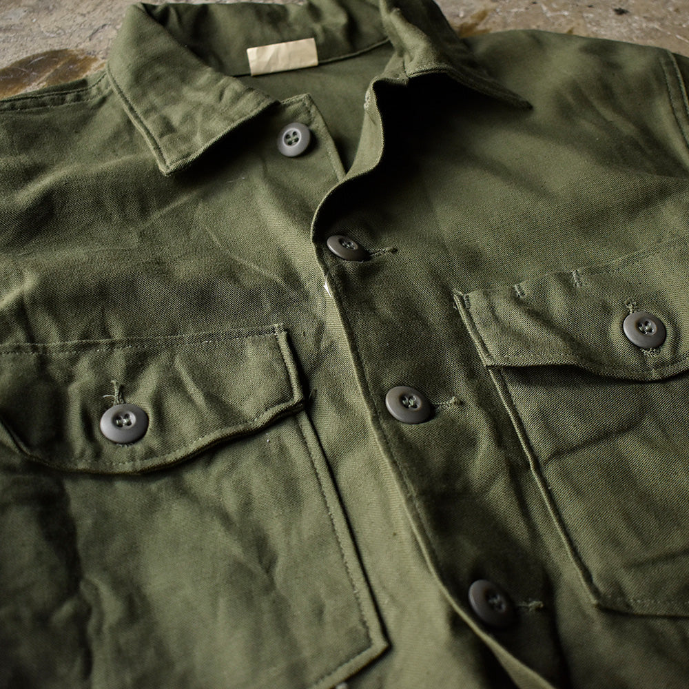 60's デッドストック！ US.ARMY DSA-100-3722 コットン/サテン ユーティリティシャツ 240512H