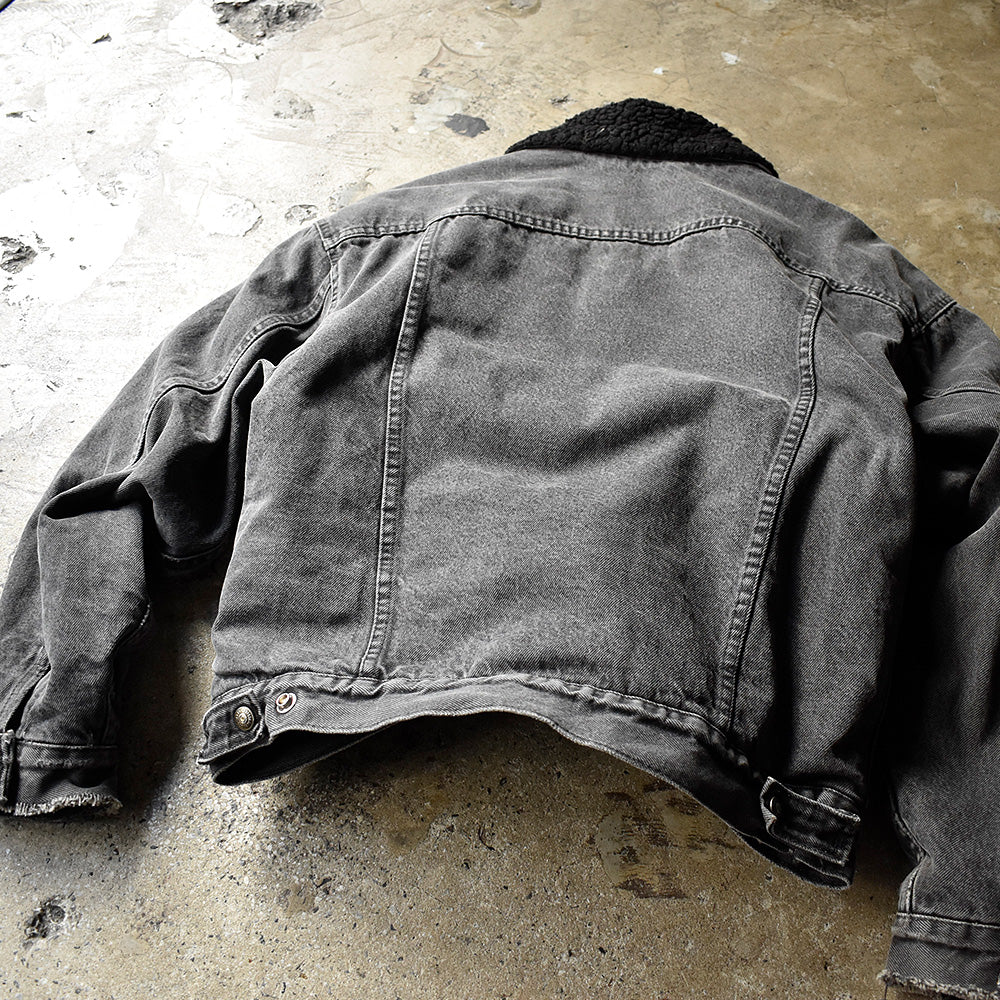 90’s Levi's オールブラック！ デニム ボアジャケット USA製 241108H