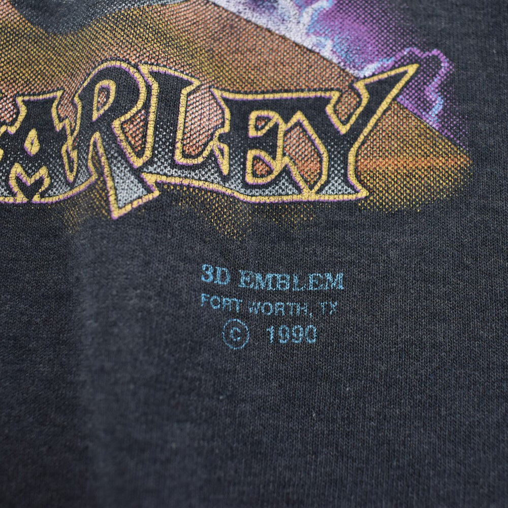 90's 3D Emblem/HARLEY-DAVIDSON "The Last Biker on Earth" ハーレーTシャツ 260501H