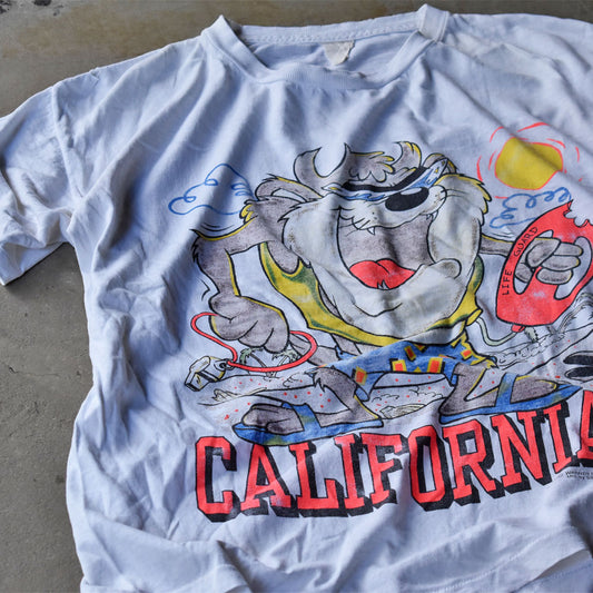 90’s Looney Tunes ”California” タズ キャラクター Tシャツ 240725