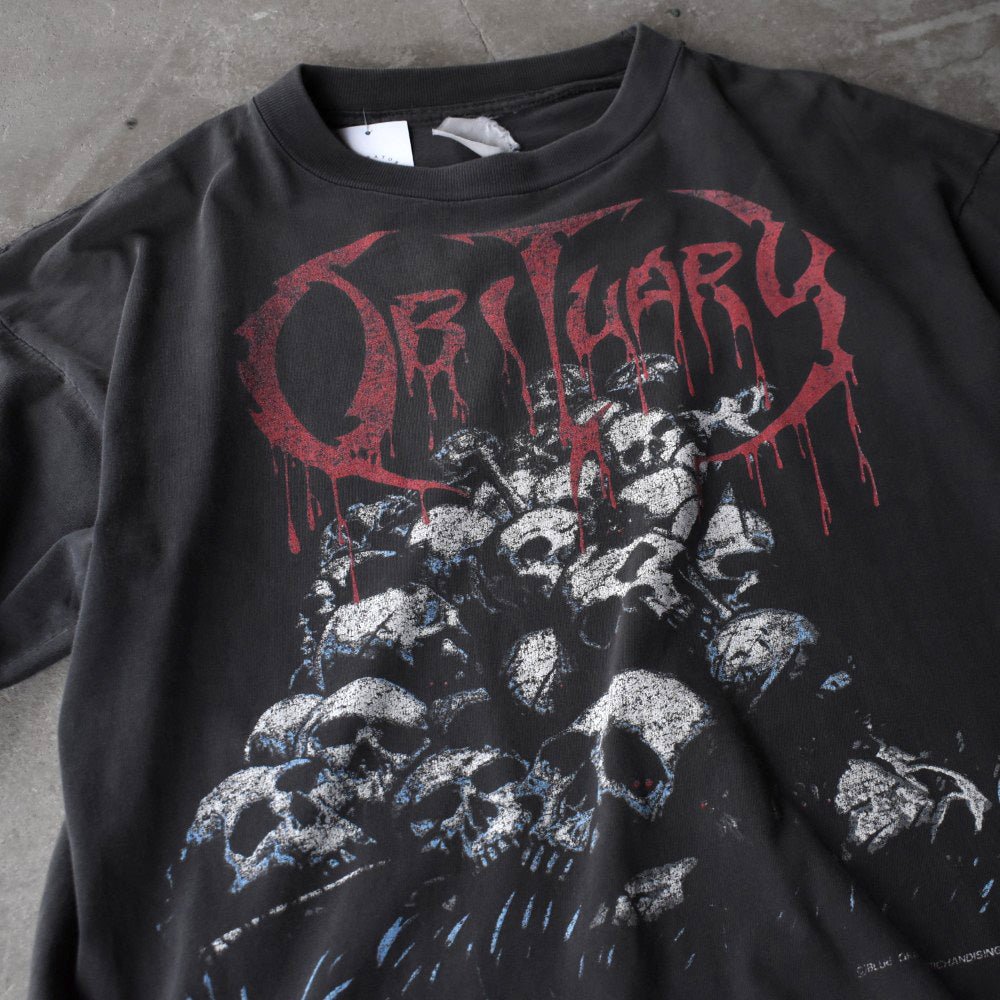 90’s OBITUARY "UK/European Tour 1991" Skull Pile デスメタル ロックTシャツ 251114H