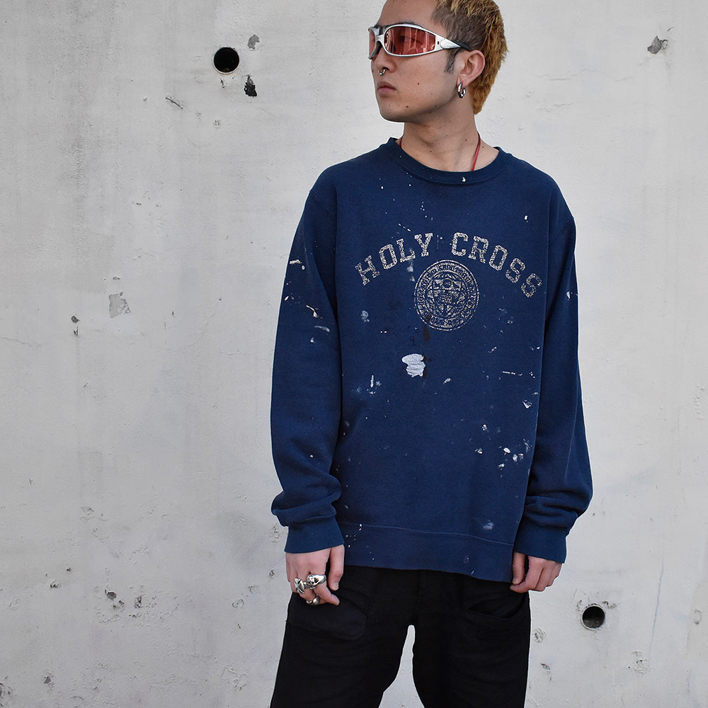 ペンキ！ “HOLY CROSS” セットインスリーブ スウェット 241202H