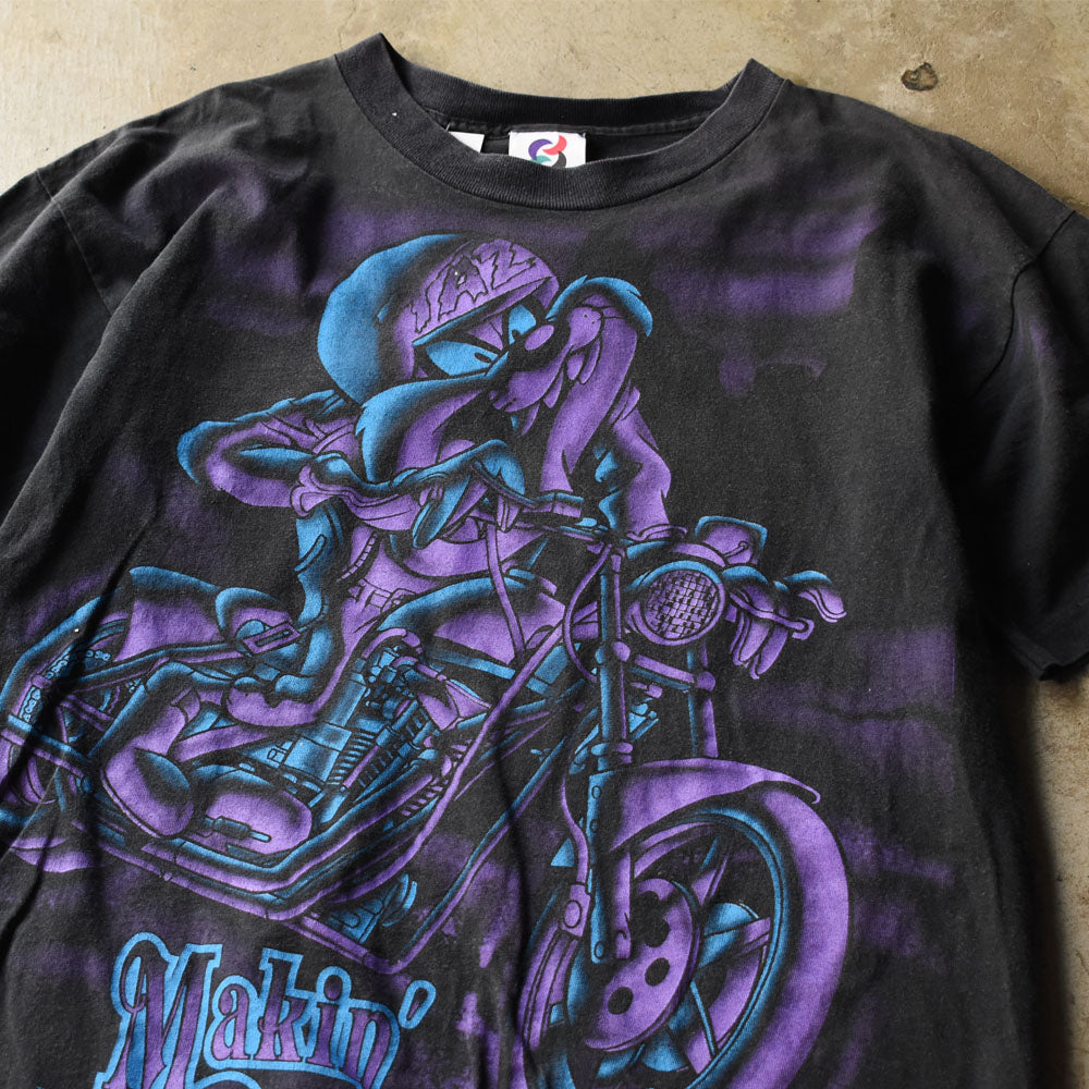 90’s Looney Tunes “TAZ” バイク×キャラクター Tシャツ USA製 250909H