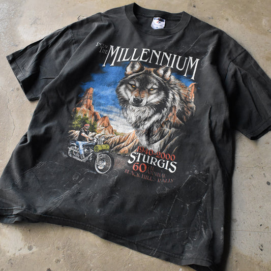 Y2K ”STURGIS 60th ANNUAL BLACK HILLS RALLY” 両面プリント バイク Tシャツ 240803