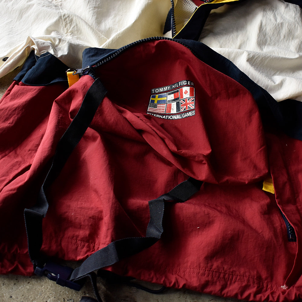 90's TOMMY HILFIGER ナイロンアノラックパーカー 231007H