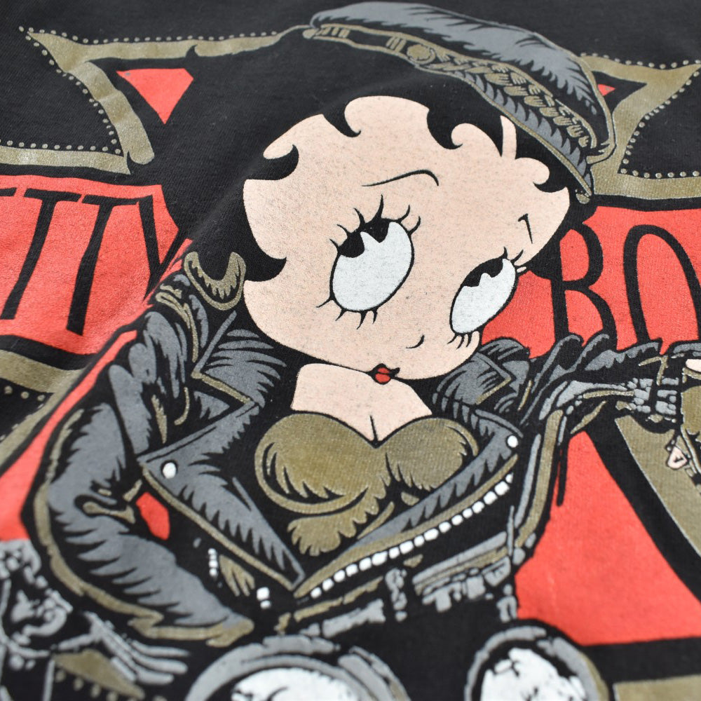 90's Betty Boop バイカー アイアンクロス キャラT USA製260609H