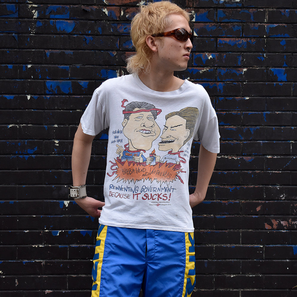 90's ビル・クリントン＆アル・ゴア “BUBBA-HEAD AND VEE PEE VUS“ パロディ！Tシャツ 240605H