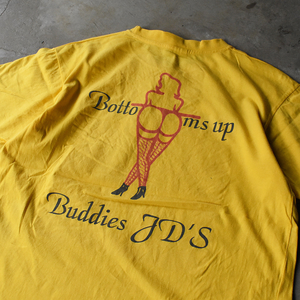 90's “Bottoms up, Buddies JD'S” エロプリント Tシャツ 240716