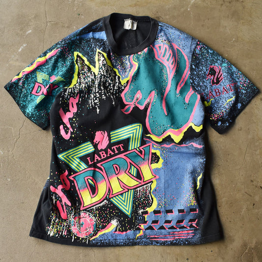 90's　LABATT/ラバット “LABBAT DRY” 企業系 ビール AOP Tシャツ　USA製　230820