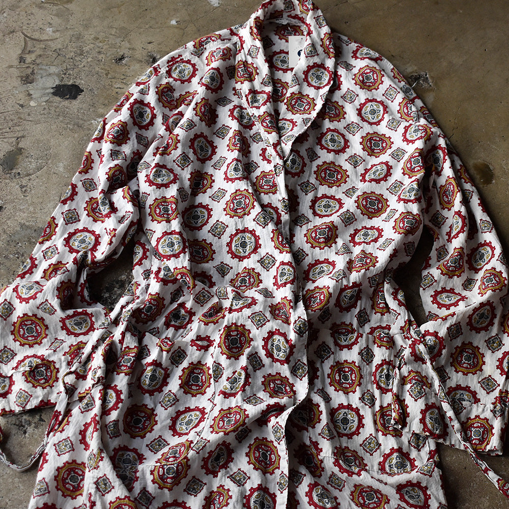 60's MEN'S ROBE オリエンタル柄 コットン ローブ USA製 250726H