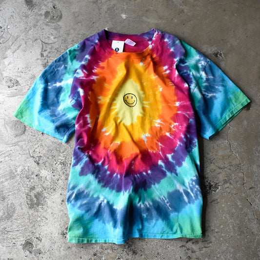90's “smile“ センターロゴ 刺繍 タイダイ Tシャツ 240817H