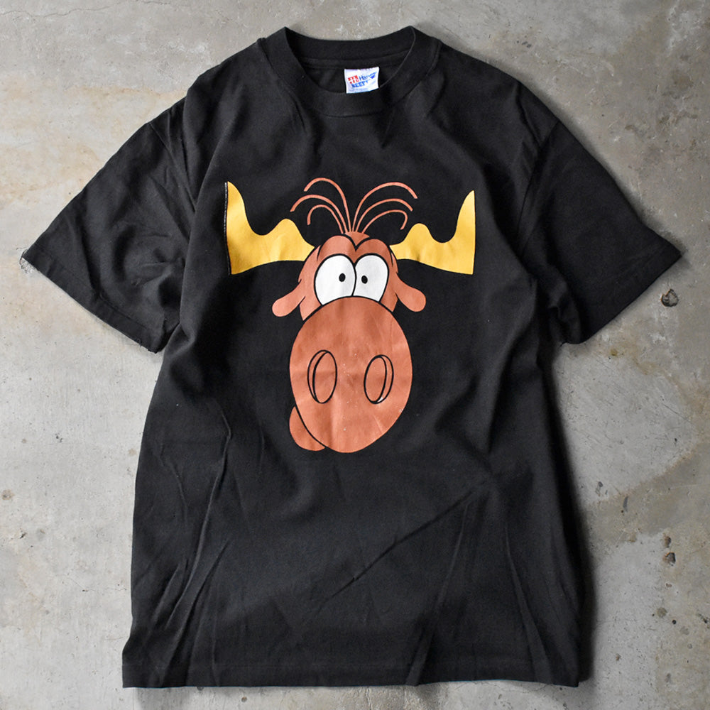 90's “The Adventures of Rocky and Bullwinkle and Friends / TACOBELL” 企業 キャラ コラボ Tシャツ USA製 240728