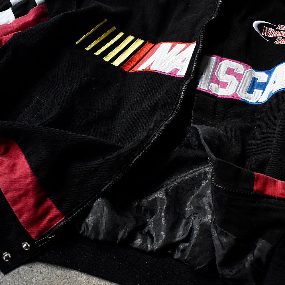 Y2K Chase Authentics  チェッカーフラッグ！ コットン レーシングジャケット 240201H