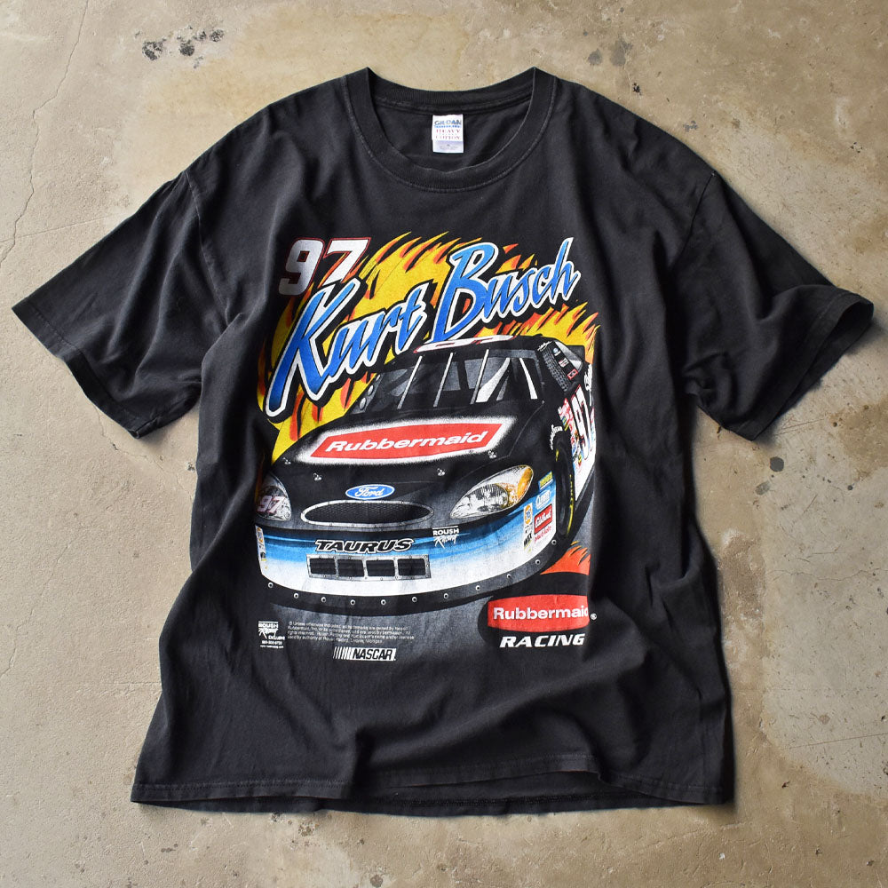 90’s NASCAR“1996 Kurt Busch” 両面プリント レーシング Tシャツ 240716