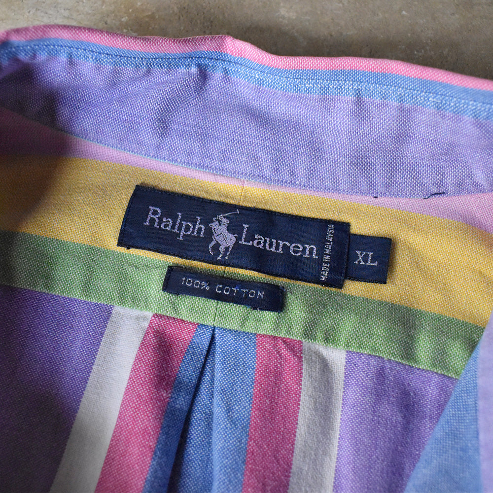 90's Ralph Lauren マルチカラーストライプ ボタンダウンシャツ 240327 S2076