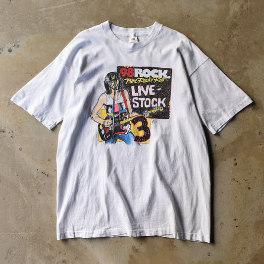 90’s Fruit of the Loom “98ROCK LIVE STOCK” ロック Tシャツ 250521