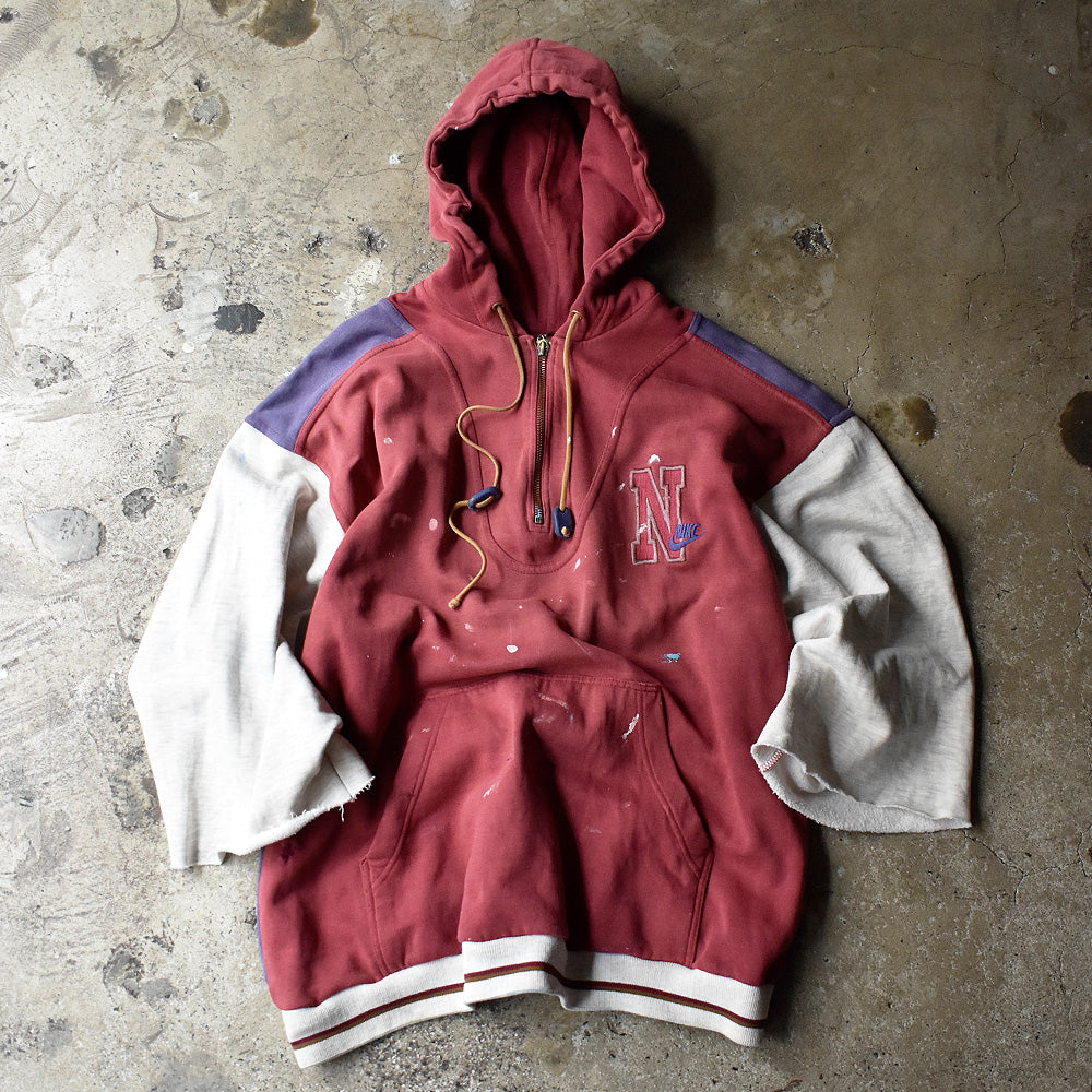 90's ペンキ！ カットオフ！ NIKE ハーフジップ パーカー 240718H