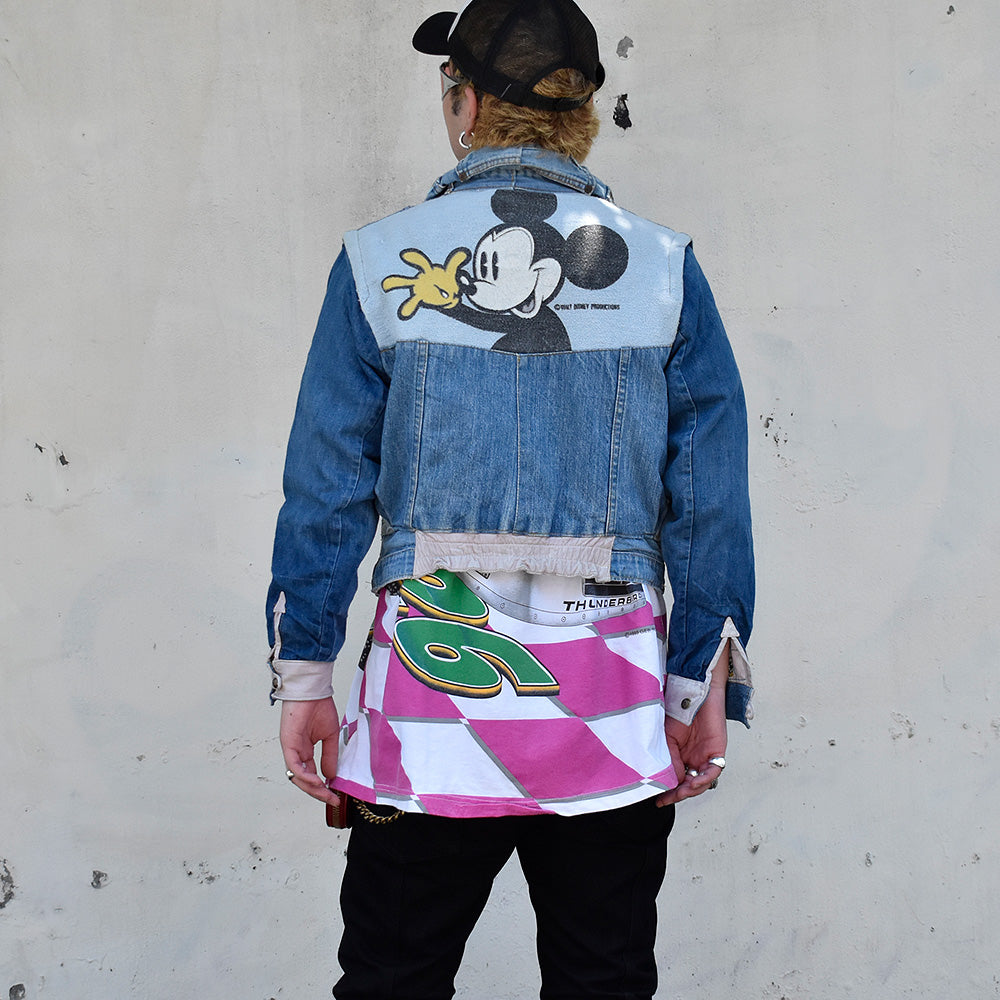 80’s Desigual “Mickey/アイコニックジャケット” パッチワーク デニムジャケット  250619H
