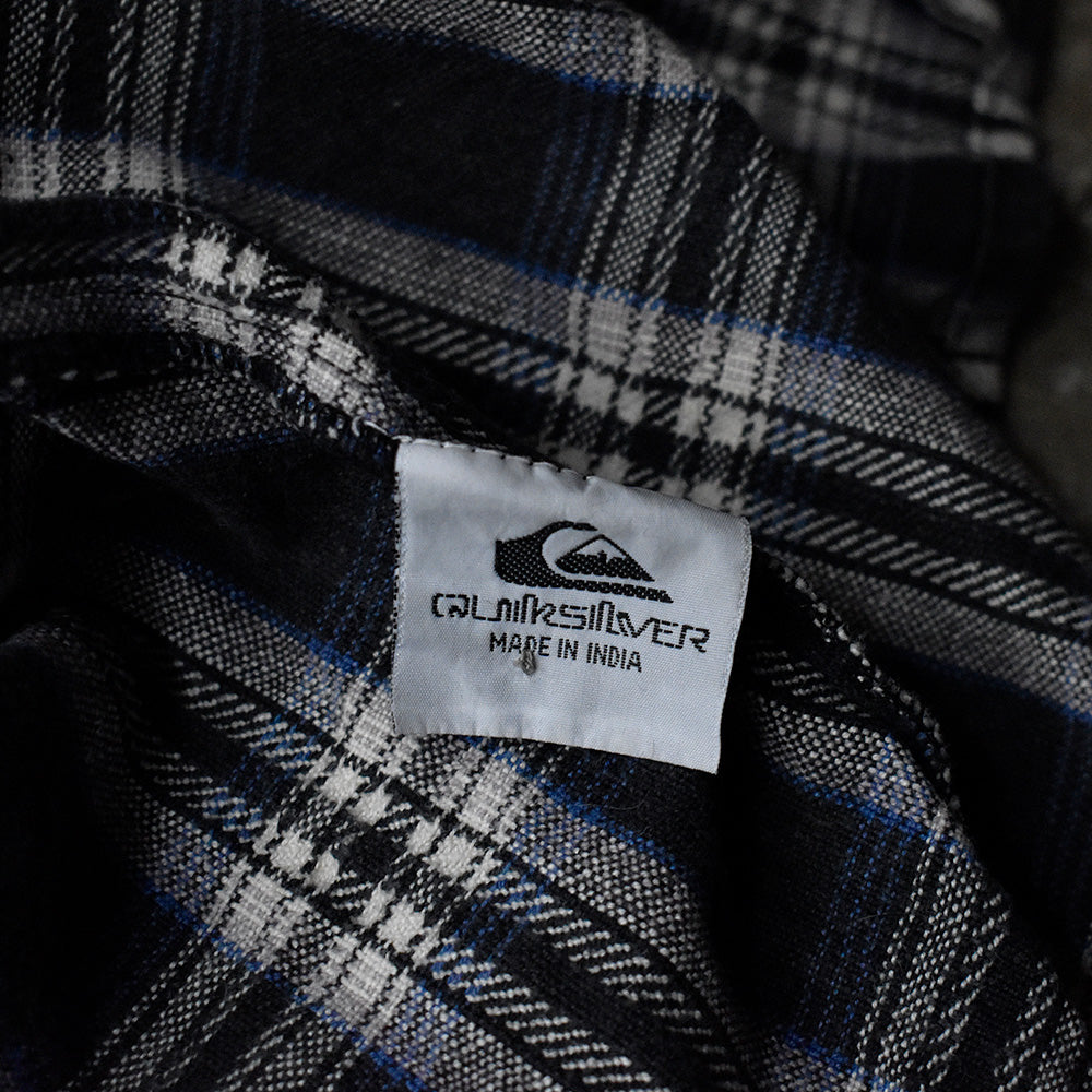 90's Quiksilver フード付き チェック柄シャツ 231216H