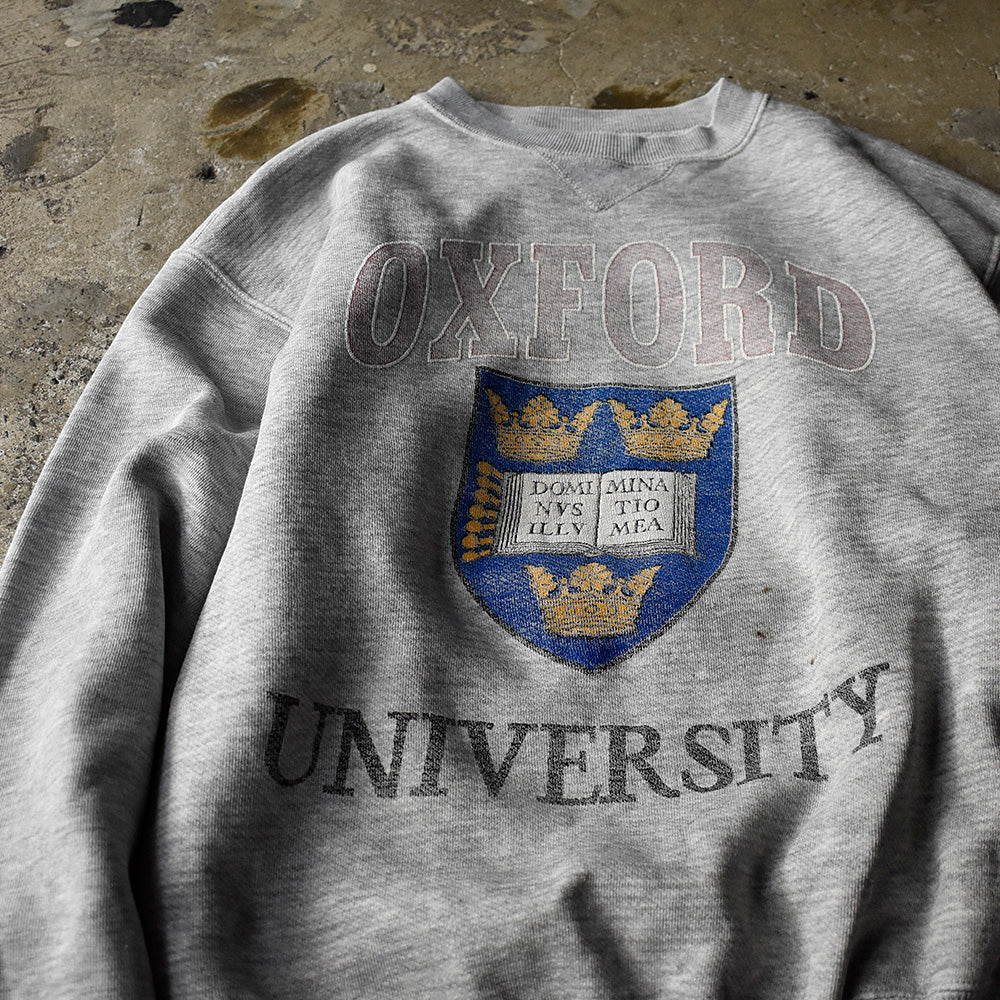 90's “Oxford University“ 3段プリント スウェット 240928H