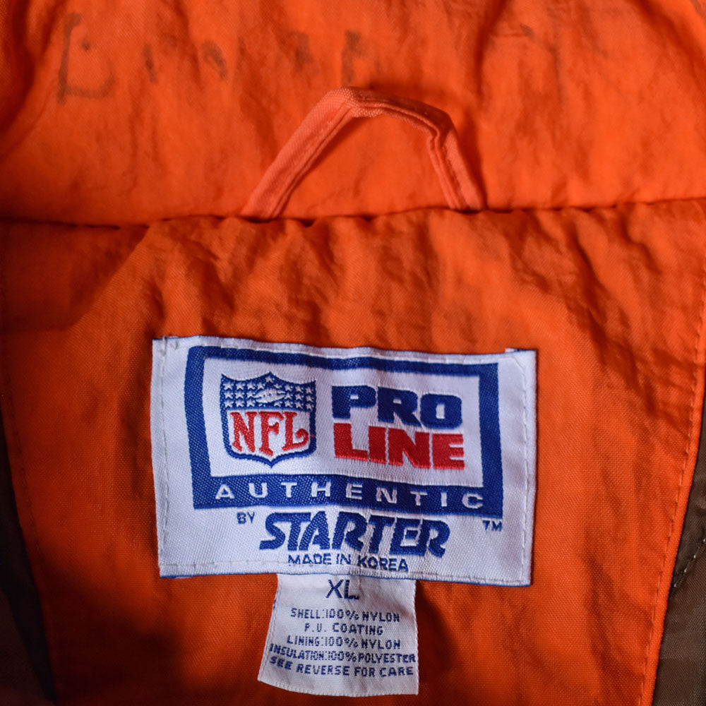 90’s STARTER ”NFL Cleveland Browns” 中綿入り フード ナイロンプルオーバー　231212