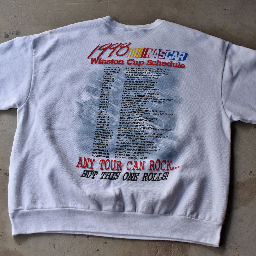 90’s NASCAR “ROLLING ON TOUR 1998” レーシング スウェット USA製 240522