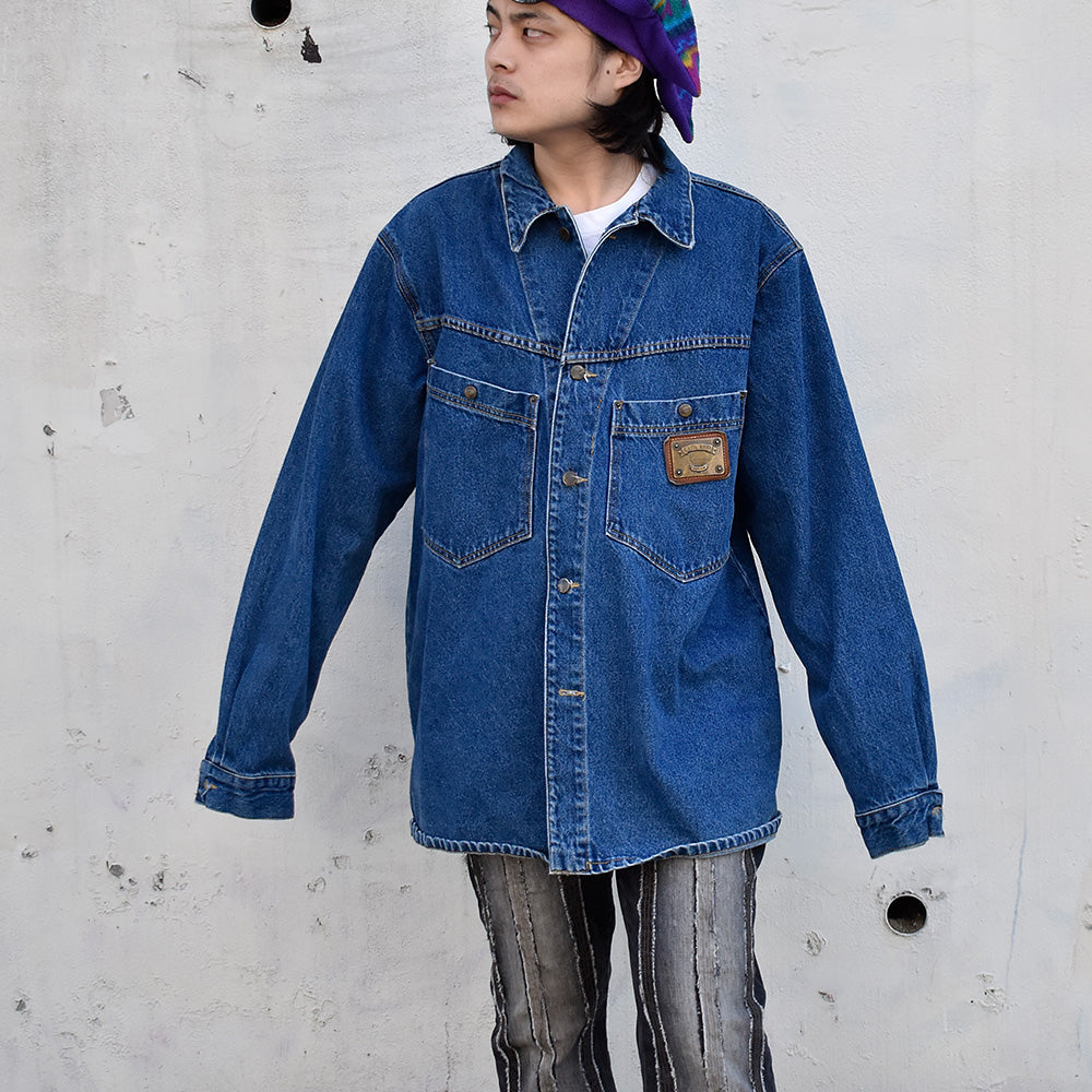 90's～ Karl Kani メタルプレート！ デニム シャツジャケット 240121H