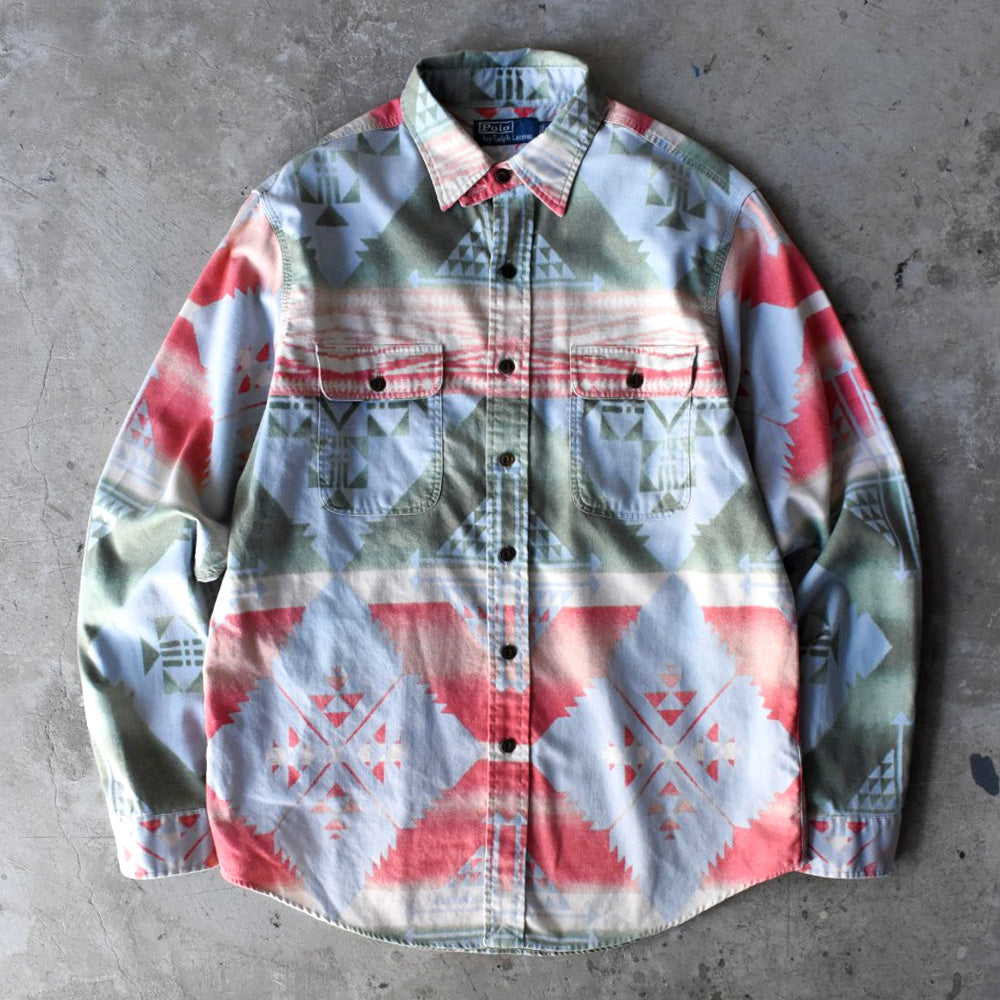 90’s Polo Ralph Lauren ネイティブパターン ワークシャツ 251202H